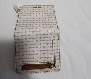 Fossil Beige and Tan Polka Dot Wallet